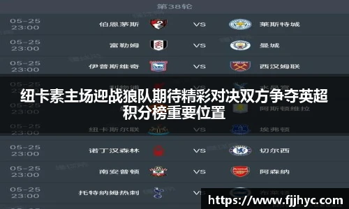 纽卡素主场迎战狼队期待精彩对决双方争夺英超积分榜重要位置